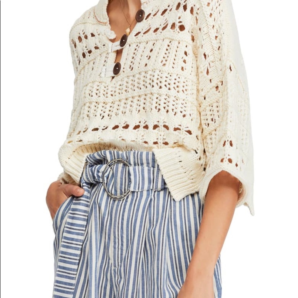 Free People Crop Knit Sweater